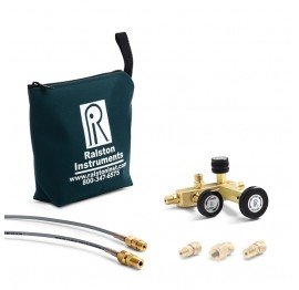 Ralston QTCM-2FBA-20-2 QTCM Manifold with &amp;frac14;&amp;quot; FNPT Gauge Adapter, 2 x &amp;drac14;&amp;quot; MNPT process connections-