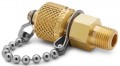 Ralston QTFT-1MB1 Brass Quick-Test Connector with cap and chain, 0.125" male NPT x male QT, check-valve-