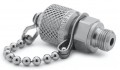 Ralston QTFT-1MS0-RS Male BSPP x Male Quick-Test Fitting with cap and chain, 0.13"-