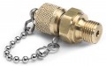 Ralston QTFT-2MB0-RS G Male BSPP (ISO 228/1) x Male Quick-Test Adapter with cap and chain, 0.25&quot;, brass-