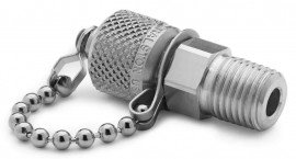Ralston QTFT-2MS1 Test Point Adapter with cap and chain, &amp;frac14;&amp;quot; male NPT, 3000 psi-