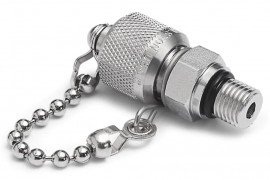 Ralston QTFT-3SS0-VT Stainless-Steel Connector, male Quick-Test x pump with cap and chain-