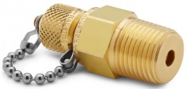 Ralston QTFT-4MB0 Brass Quick-Test Connector with cap and chain, 0.5" male NPT x male QT-