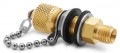 Ralston QTFT-HTBB-2T Tube Fitting x Male Quick-Test Bulkhead Union with cap and chain, 0.25&quot;, brass-