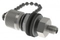 Ralston QTFT-HTSB-1T Female Tube Fitting x Male Quick-Test Fitting with cap and chain, 0.13"-