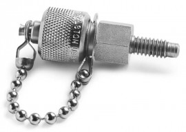 Ralston QTFT-NPS0 Stainless-Steel Adapter with cap and chain, 0.25&quot; to 20 UNC male bleed port x male Quick-Test adapter-