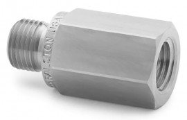 Ralston QTHA-1FS1 Female NPT x Male Quick-Test Adapter with check-valve, 0.13", stainless steel-