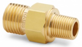 Ralston QTHA-1MB1-RT Brass Connector, 0.13" male BSPT (ISO 7/1) x male Quick-Test, check-valve-