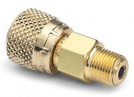Ralston QTHA-1MBA Male NPT x Female Quick-Test Adapter, 0.13", brass-