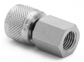 Ralston QTHA-2FSA-MP Stainless-Steel Adapter, 0.25&quot; female medium pressure (CPF 7/16-20) x female Quick-Test-