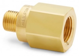 Ralston QTHA-3FB1 Female NPT x Male Quick-Test Adapter with check-valve, 0.38", brass-