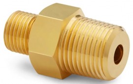 Ralston QTHA-3MB1 Male NPT x Male Quick-Test with check-valve, 0.38", brass-