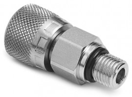 Ralston QTHA-3SSA Female Quick-Test Outlet Port with drain tube, stainless steel-