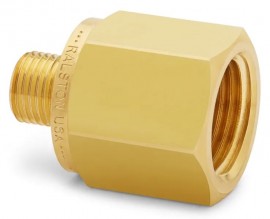 Ralston QTHA-4FB0-RG G Female BSPP (ISO 228/1) x Male Quick-Test Adapter, 0.5", brass-