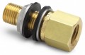 Ralston QTHA-HFBB-2F Female NPT x Male Quick-Test Bulkhead Union Adapter, 0.25", brass-