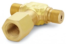 Ralston QTHA-HSTB-2F Brass Branch Tee Connector, male Quick-Test run x male Quick-Test run x 0.25&quot; female NPT-