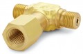 Ralston QTHA-HSTB-2F Brass Branch Tee Connector, male Quick-Test run x male Quick-Test run x 0.25" female NPT-