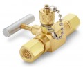 Ralston QTVF-000B-2F-2F Shut-Off Valve with 0.25&quot; female NPT x 0.25&quot; female NPT with male QT test port, brass-