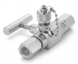 Ralston QTVF-000S-2F-2F Quick-Test Valved Fitting, 0.25" FNPT x 0.25" FNPT, stainless steel-