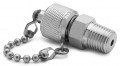 Ralston XTFT-2MS0 Male NPT x Male Quick-Test XT Adapter with cap and chain, 0.25&quot;, stainless steel-