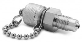 Ralston XTFT-2MS0-MP 0.25" Male Medium Pressure x Male Quick-Test XT Fitting with cap and chain-