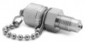 Ralston XTFT-2MS0-MP 0.25&quot; Male Medium Pressure x Male Quick-Test XT Fitting with cap and chain-