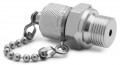 Ralston XTFT-3MS0-RS G Male BSPP (ISO 228/1) x Male Quick-Test Adapter with cap and chain, 0.38", stainless steel-