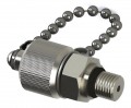 Ralston XTFT-3SS0 3/8-24 Male SAE x Male Quick-Test XT Outlet Connection with cap and chain-