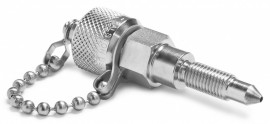Ralston XTFT-FRS0 UNF DP Transmitter x Male Quick-Test XT Fitting with cap and chain, 0.31" to 24, steel-