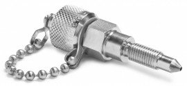 Ralston XTFT-FRS0 UNF DP Transmitter x Male Quick-Test XT Fitting with cap and chain, 0.31&quot; to 24, steel-