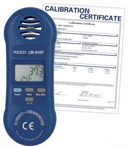 REED LM-81HT Thermo-Hygrometer, 32 to 122&amp;deg;F (0 to 50&amp;deg;C), 10-95% RH,  -