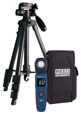 REED R1630-KIT Data Logging Light Meter with Tripod and Carrying Case-