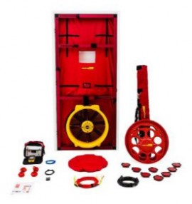 Retrotec US5110X-E Blower Door with 5000 series fan/large cloth panel/DM32 Wi-Fi digital gauge package-