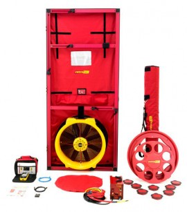 Retrotec US6110X-E Blower Door with 6000 series fan/large cloth panel/DM32 Wi-Fi digital gauge package-