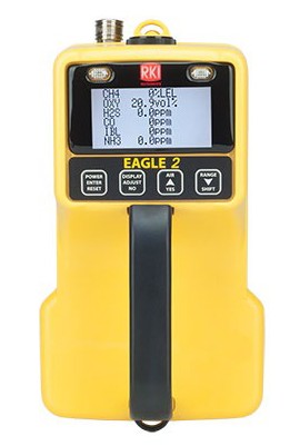 RKI 725-110-35 EAGLE 2 Gas Detector, LEL/ppm (catalytic)/CH&amp;#8324;/O&amp;#8322;/CO/CO&amp;#8322;, 100% volume/60% volume-