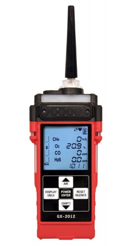 RKI GX-2012 Confined Space Multi-Gas Detector Kit, LEL/O<sub>2</sub>/H<sub>2</sub>S/CO-