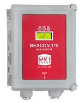 RKI Beacon 110 single-channel controller with integrated battery charger and Federal Signal red strobe (sensor not included)-