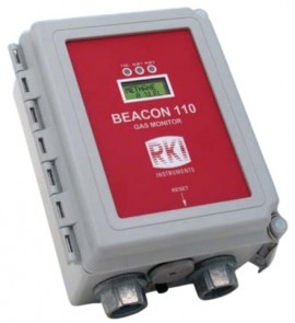RKI Beacon 110 Series Single Channel Wall Mount Controller with battery charger and strobe light, 24 V DC-