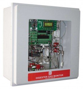RKI 72-2120-401 Digester Gas Monitor, 100% volume CH4/25% volume O2/50% volume CO2/1,000 ppm H2S-