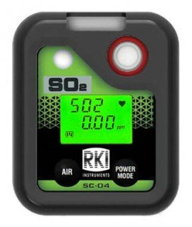 RKI SC-04 SO2 Single Gas Monitor, 0 to 100 ppm, Ni-MH batteries-