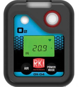 RKI OX-04 Single Gas Monitors, Oxygen (O2) 0-40%-
