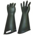 Salisbury E218CB10 Class 2 18 Inch Contoured Black Rubber Glove Size 10-