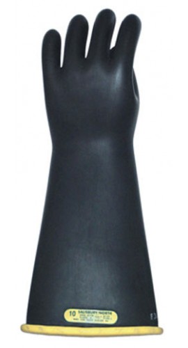 Salisbury E214YB10 Insulated Rubber Gloves Class 2 Yellow In, Black Out-