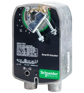 Schneider Electric MA40-7043-501 SmartX Direct Coupled Damper Actuator with auxiliary switch, 35 lb-in, two-position, 24 VAC/DC-