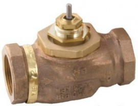 Schneider Electric VB-7213-0-4-10 2-Way Brass Trim Globe Valve Body with soft seats and threaded NPT, stem up open, 1.5&amp;quot;, 28 Cv-