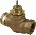 Schneider Electric VB-7223-0-4-08 2-Way Brass Trim Globe Valve Body with soft seats and threaded NPT, stem up closed, 1&amp;quot;, 14 Cv-