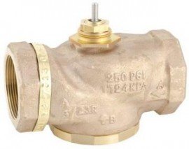 Schneider Electric VB-7313-0-4-10 3-Way Brass Trim Mixing Globe Valve Body with threaded NPT, 1.5&amp;quot;, 28 Cv-