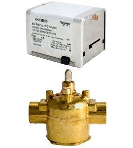 Schneider Electric VS2427H24A020 Erie PopTop Steam Control Valve with Actuator, 1", 2-way, NPT, 8CV, brass-