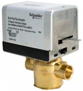 Schneider Electric VT2222G13A020 Erie PopTop General Control Valve with Actuator, 1/2", 2-way, NPT, 2.5CV, brass-