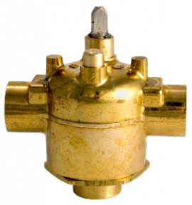 Schneider Electric VT3213 Erie PopTop General Control Valve, 1/2", 3-way, sweat, 4CV, brass-